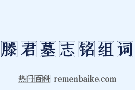 滕君墓志铭组词是什么意思的图片